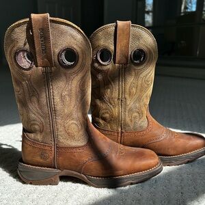 Durango Lady Rebel Tan and Brown Leather Boots Never Worn 7.5